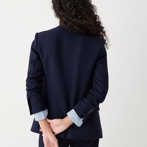 J.Crew Regent Blazer In Four - Season Stretch Size 0P Notch Lapel Navy NWT $228 - Picture 4 of 9